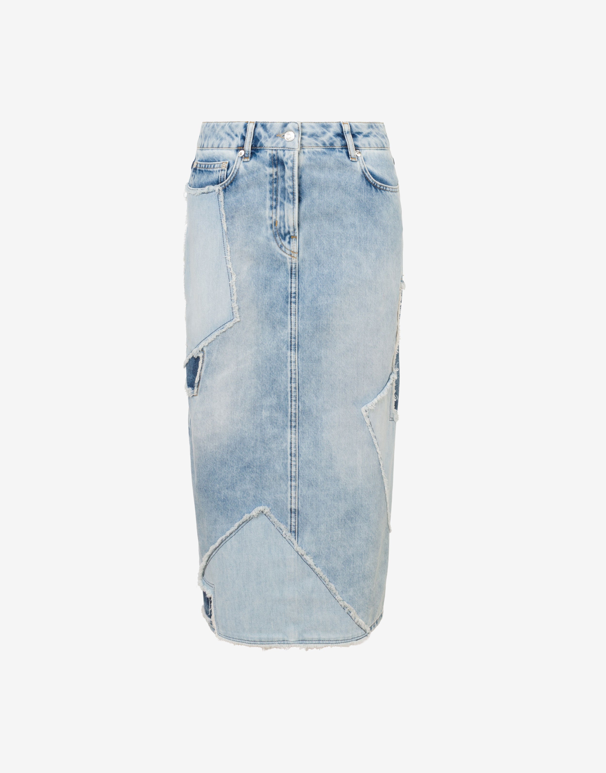 Patchwork denim skirt