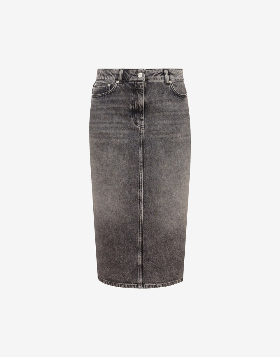 Midi-Rock aus Denim Grau Love Moschino 0