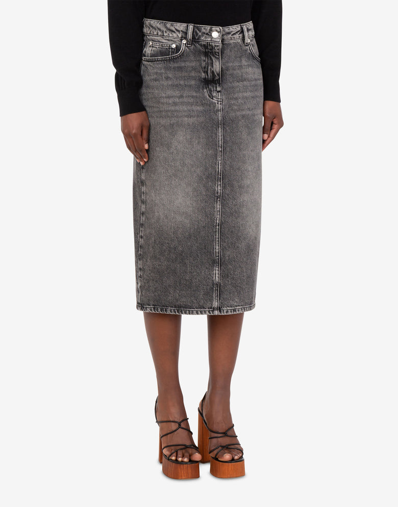 Midi-Rock aus Denim Grau Love Moschino 2