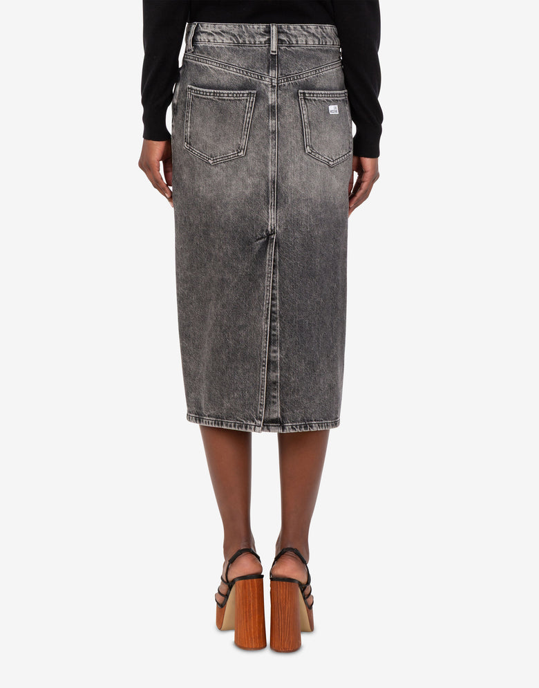 Midi-Rock aus Denim Grau Love Moschino 3