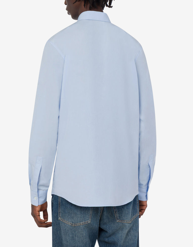 Besticktes Hemd aus Baumwollpopeline Hellblau Love Moschino 3