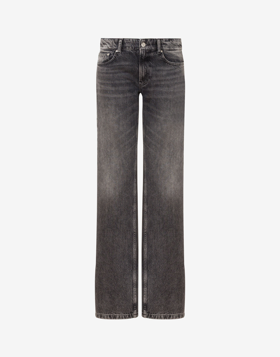Pantalone in denim Grigio Love Moschino 0