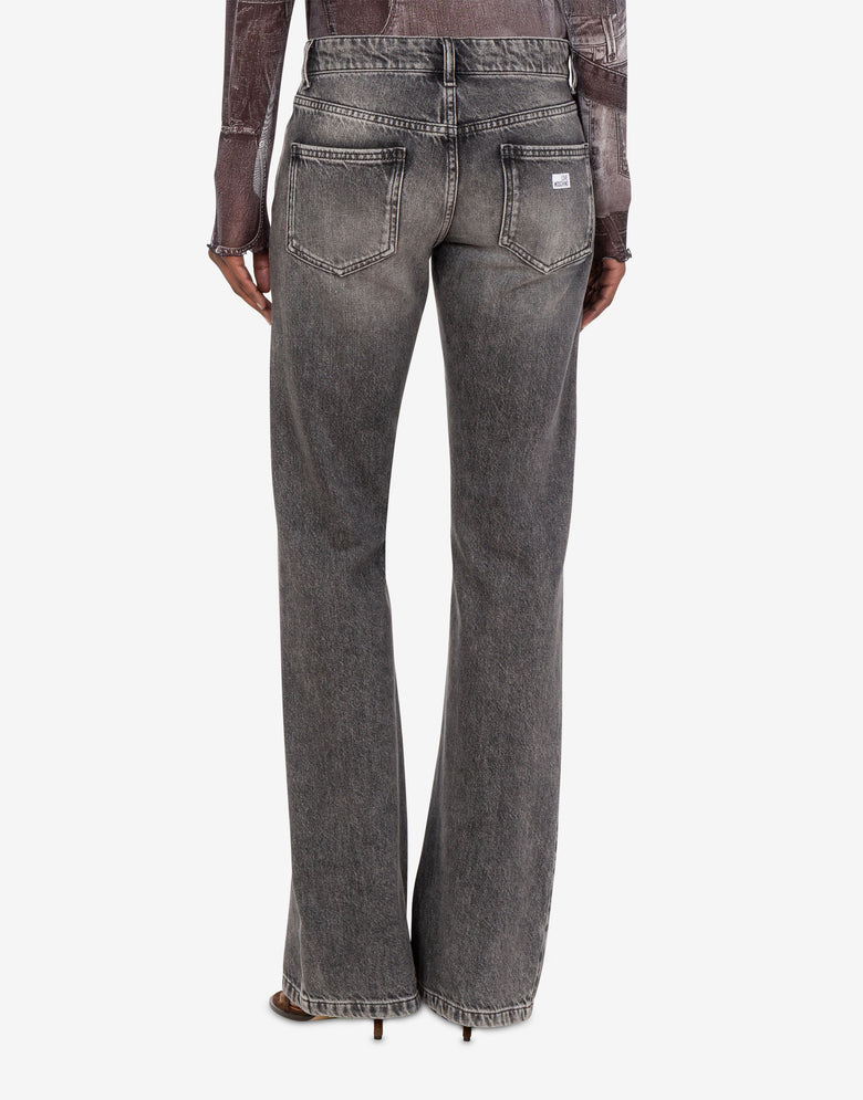 Pantalone in denim Grigio Love Moschino 3