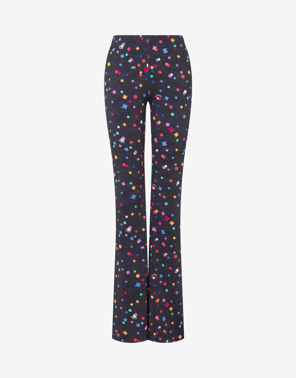 Pantalon en jersey technique imprimé Noir Love Moschino 0