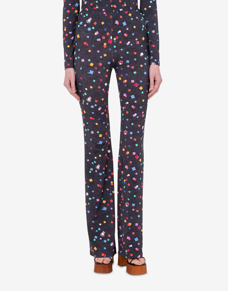 Pantalon en jersey technique imprimé Noir Love Moschino 2