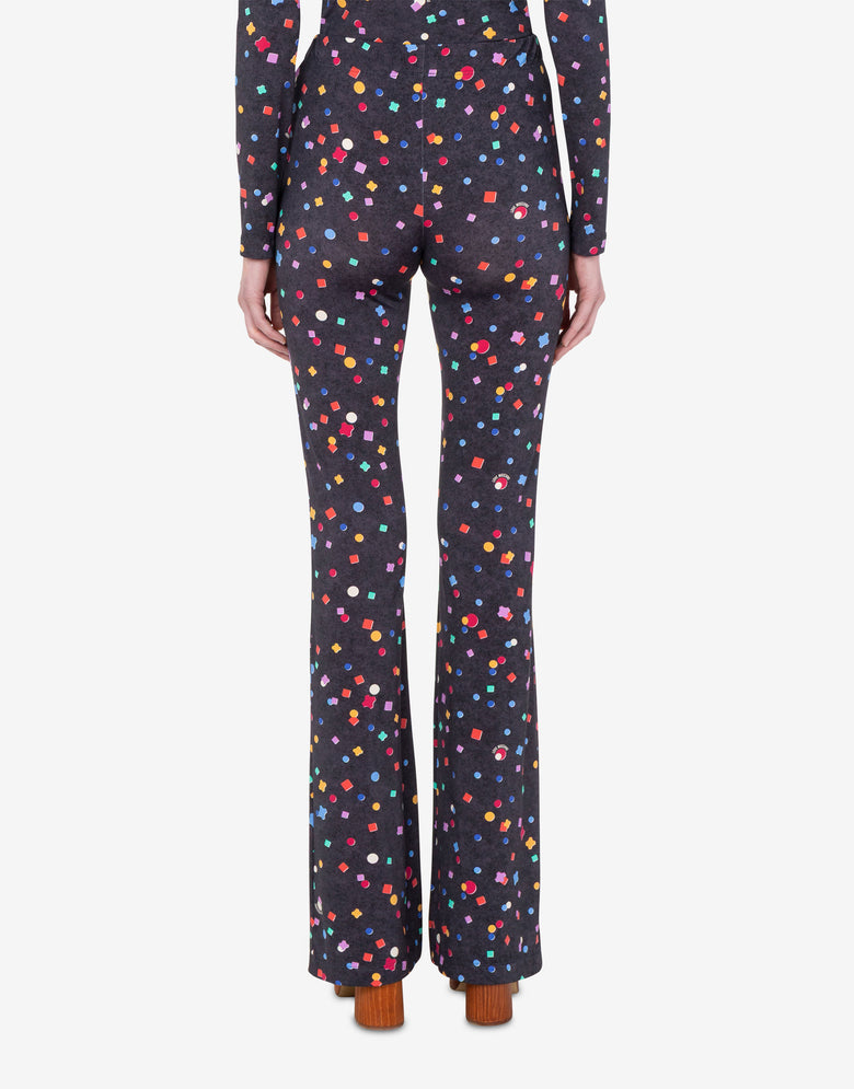 Pantalon en jersey technique imprimé Noir Love Moschino 3