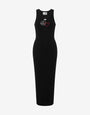 Robe en coton extensible brodée