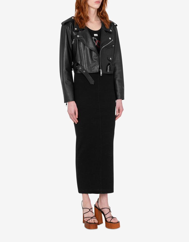 Robe en coton extensible brodée Noir Love Moschino 1