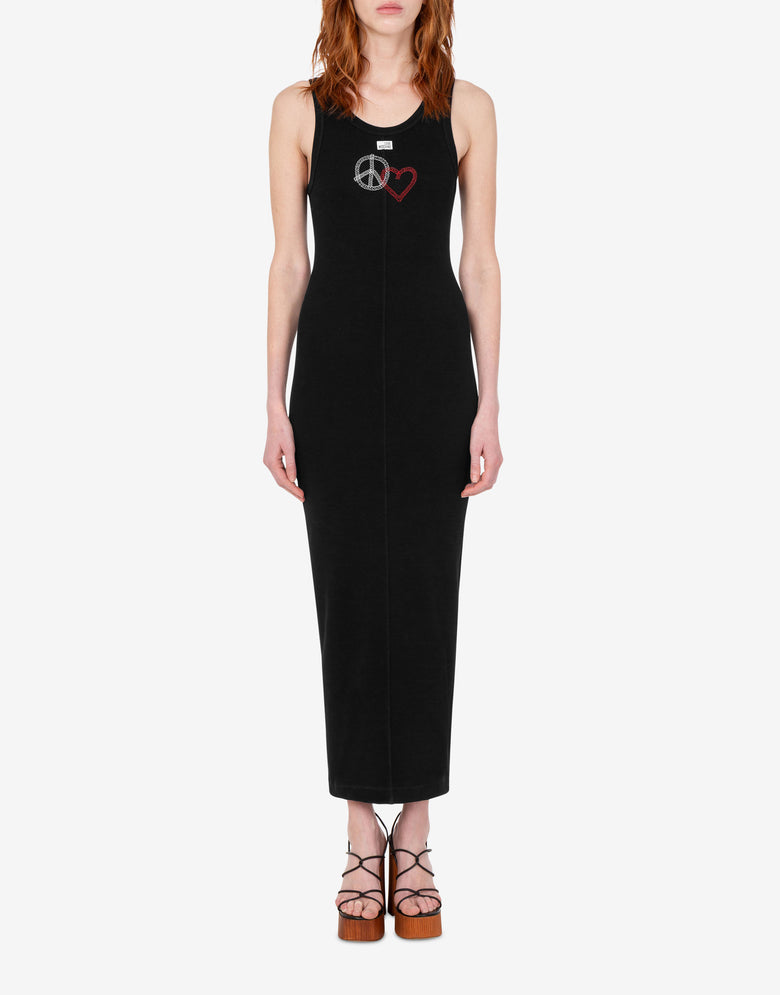 Robe en coton extensible brodée Noir Love Moschino 2