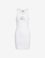 Robe courte en coton extensible brodée