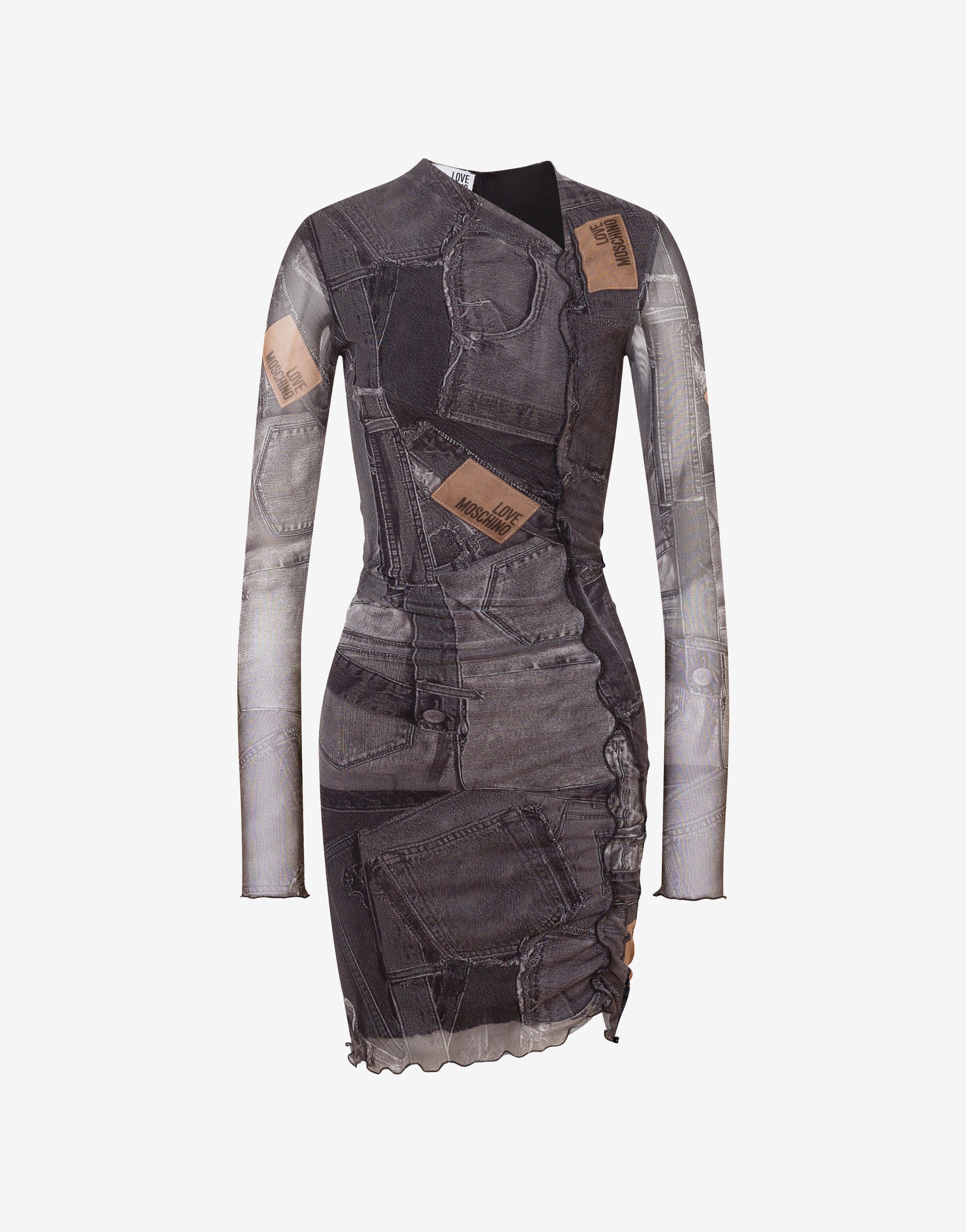 Vestido de malla estampado