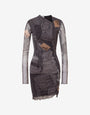 Printed mesh dress