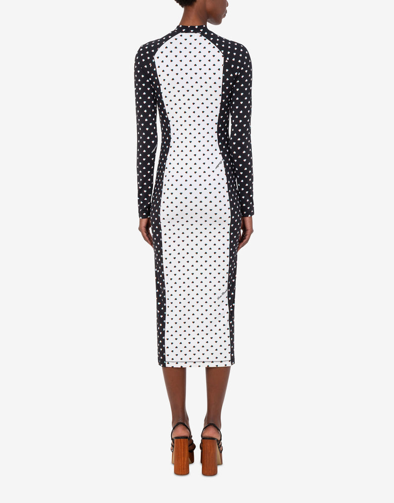Kleid aus bedrucktem Funktionsjersey Weiß Love Moschino 2