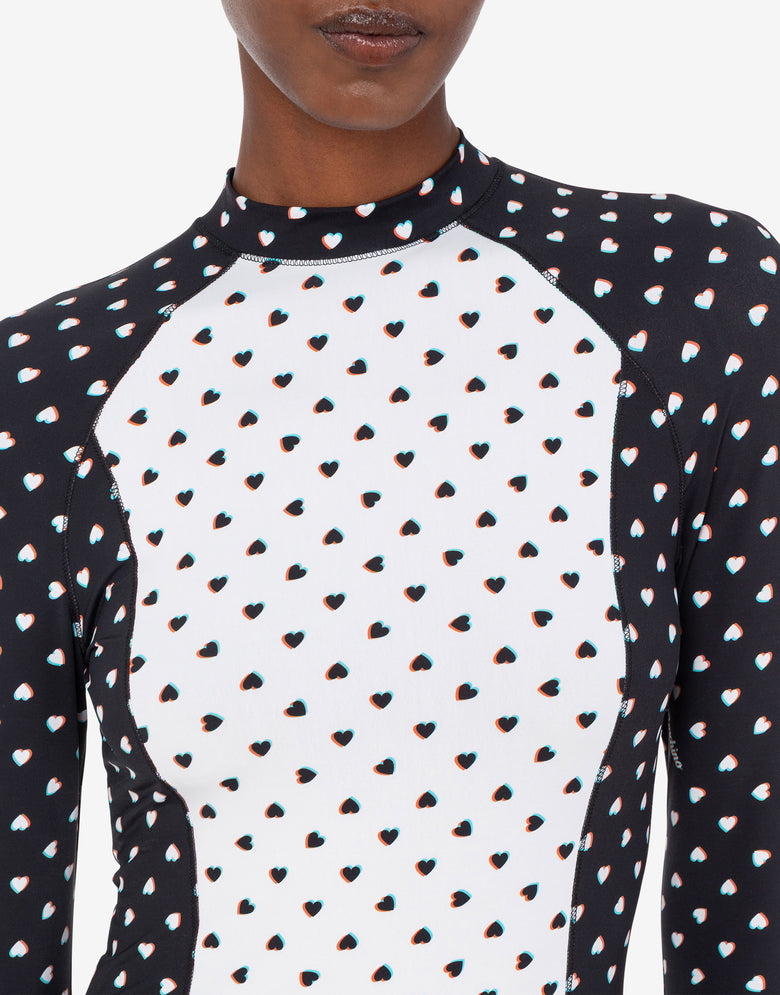 Kleid aus bedrucktem Funktionsjersey Weiß Love Moschino 3
