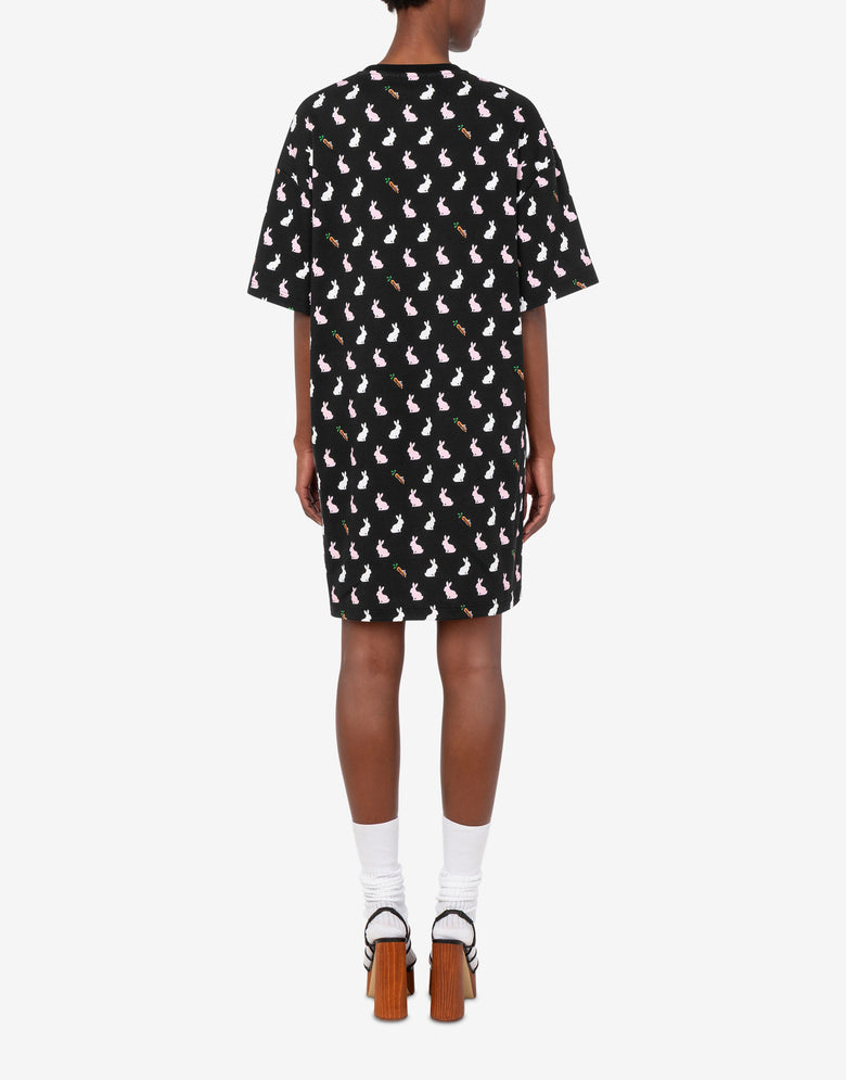 Kleid aus schwerer, bedruckter Baumwolle Schwarz Love Moschino 2
