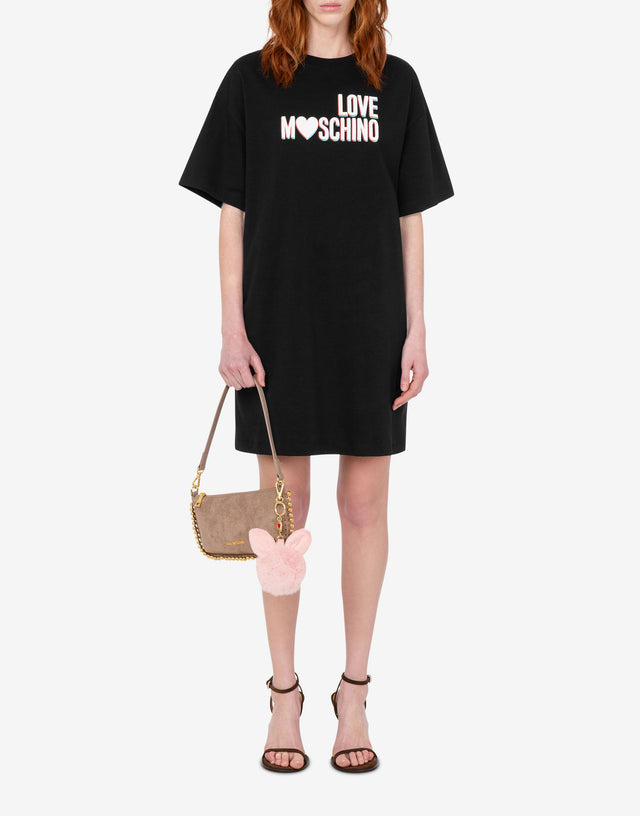 Abito in jersey di cotone stampato Nero Love Moschino 1