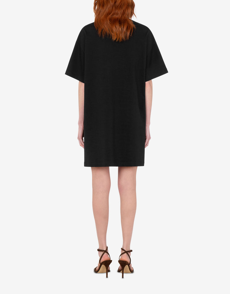 Abito in jersey di cotone stampato Nero Love Moschino 2