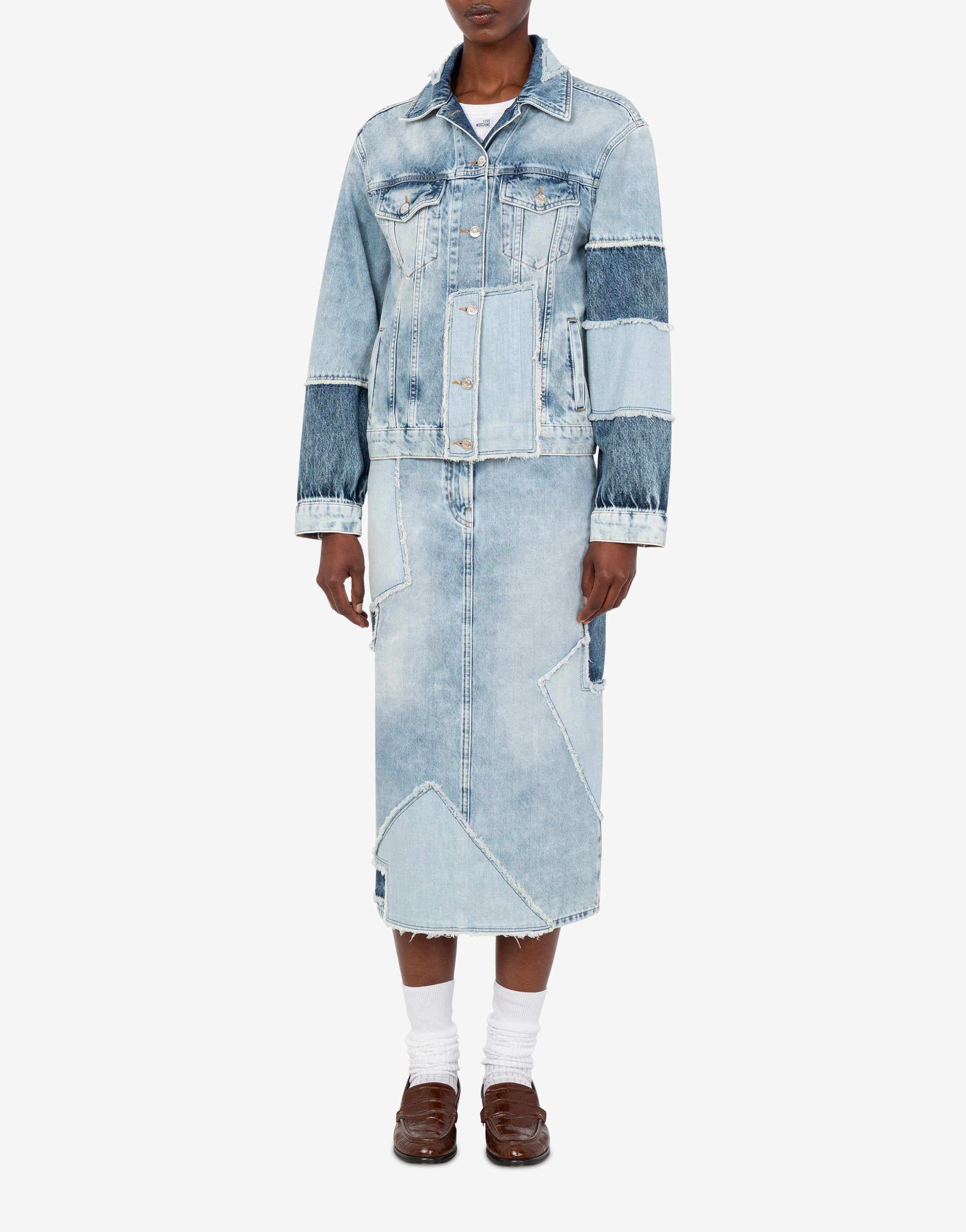 Patchwork Denim Jacket Love Moschino | Moschino