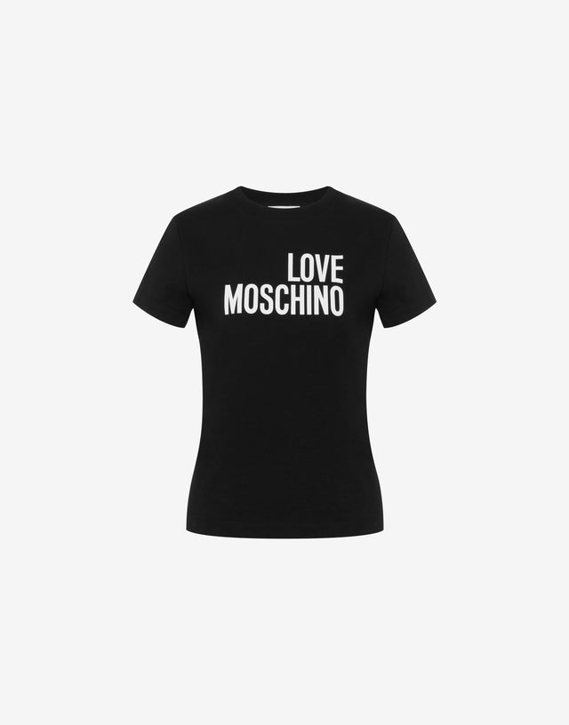 Printed cotton jersey T-shirt Black Love Moschino 0