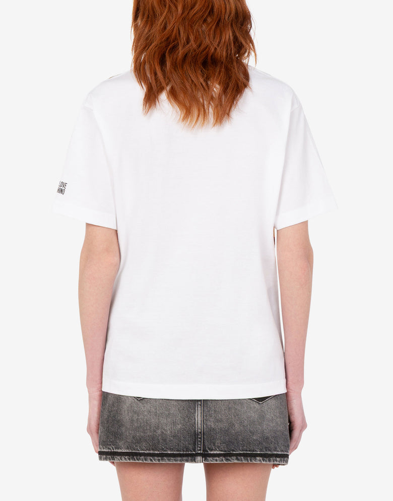 T-shirt em jersey de algodão estampada Multicolor Love Moschino 3