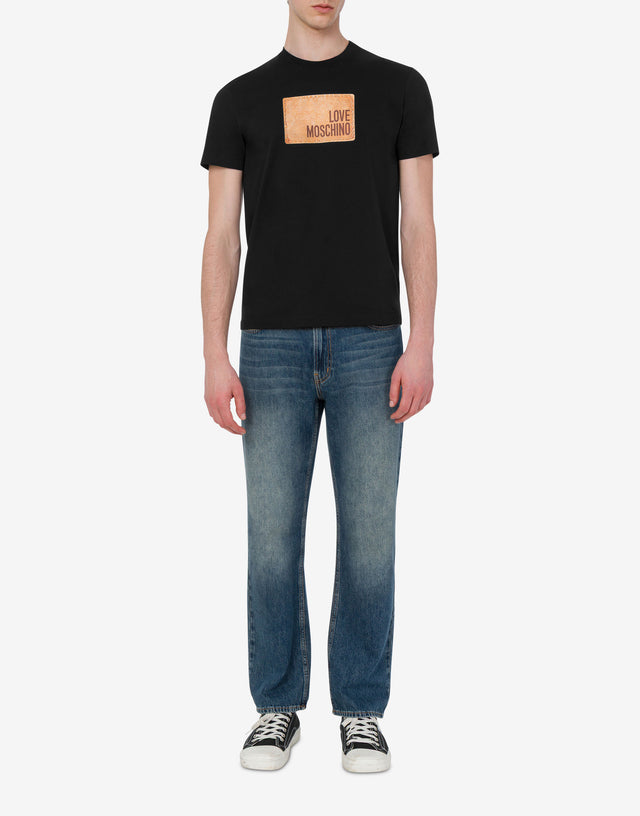 Printed cotton jersey T-shirt Black Love Moschino 1