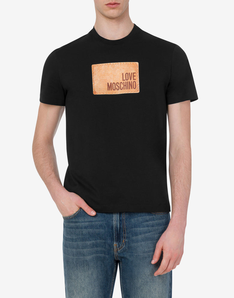 Camiseta estampada de jersey de algodón Negro Love Moschino 2