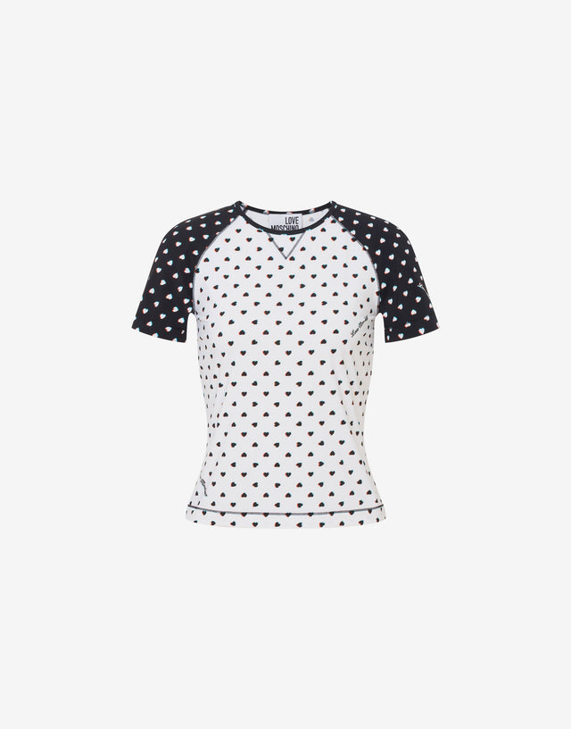 Camiseta de jersey técnico estampada Blanco Love Moschino 0
