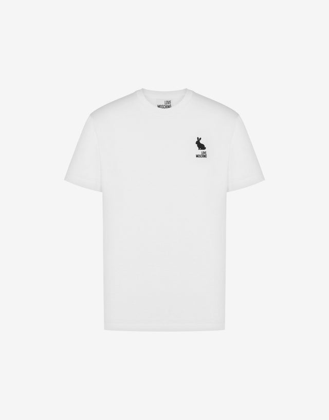 Printed cotton jersey T-shirt White Love Moschino 0