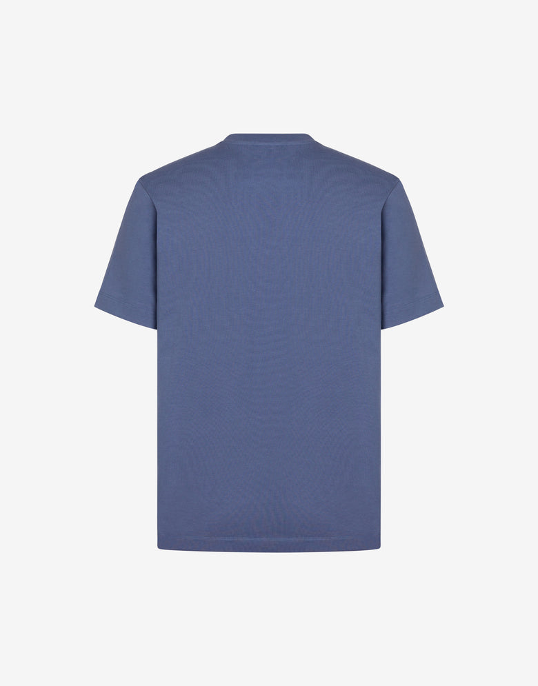 T-shirt em jersey de algodão estampada Azul Love Moschino 1