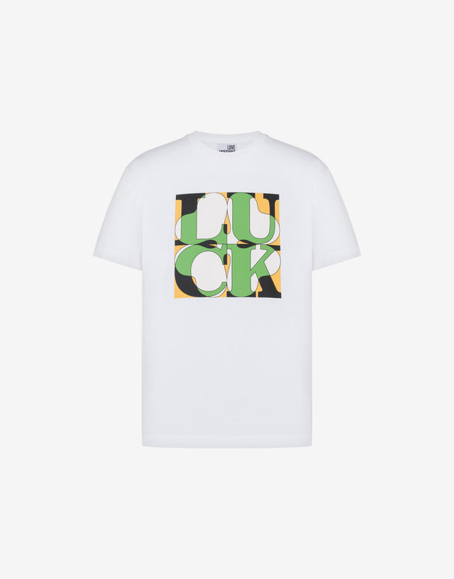 Printed cotton jersey T-shirt White Love Moschino 0