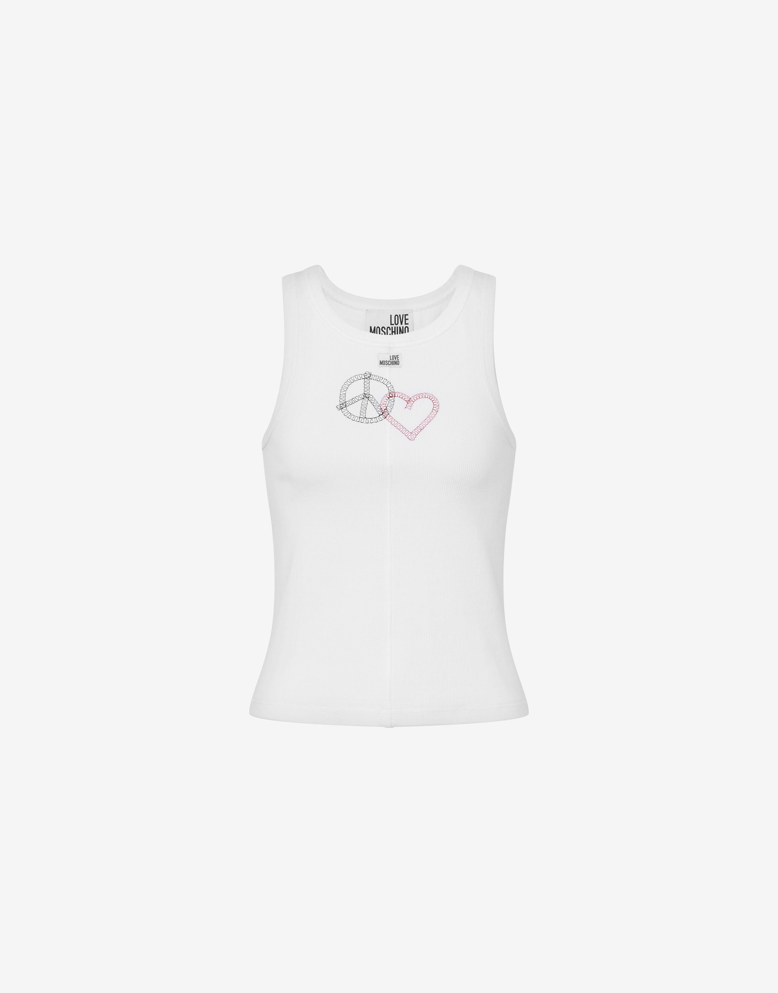 Haut en coton stretch brodé
