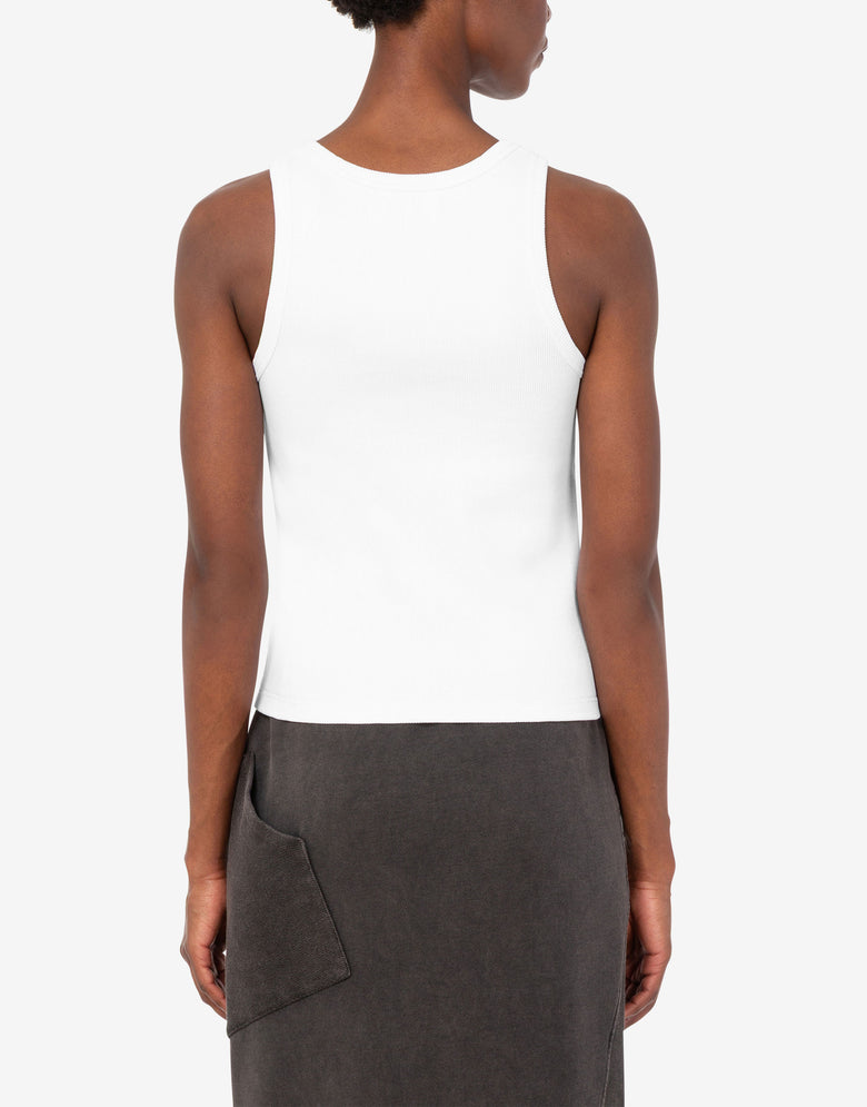 Haut en coton stretch brodé Blanc Love Moschino 3