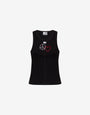 Top in cotone stretch ricamato