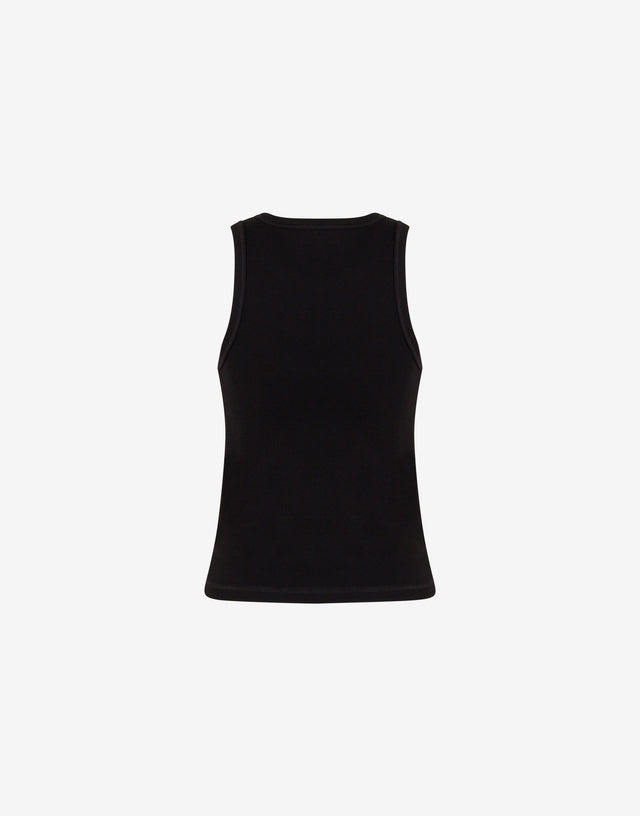 Top in cotone stretch ricamato Nero Love Moschino 1