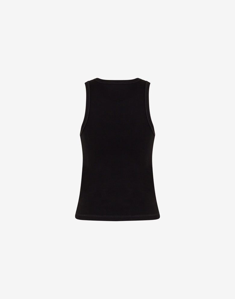 Top in cotone stretch ricamato Nero Love Moschino 1