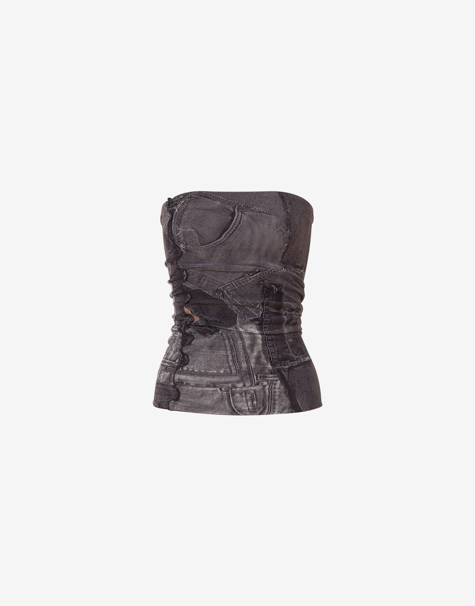 Printed mesh top Black Love Moschino 0