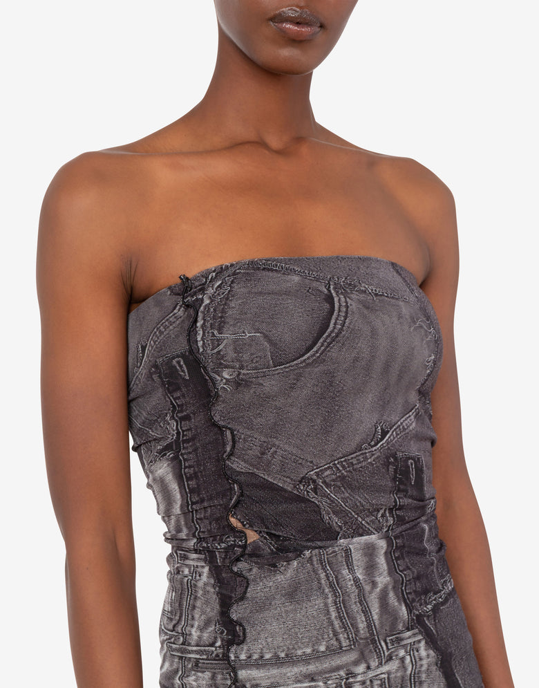Printed mesh top Black Love Moschino 4
