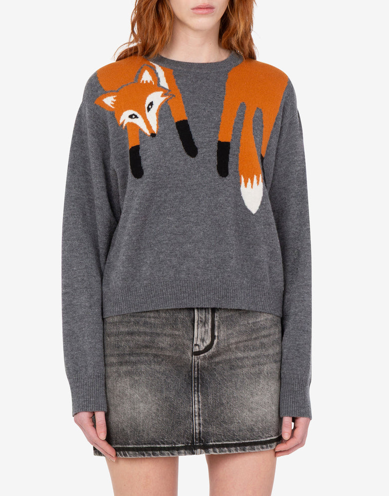 Pullover aus Wolle mit Intarsien Grau Love Moschino 2