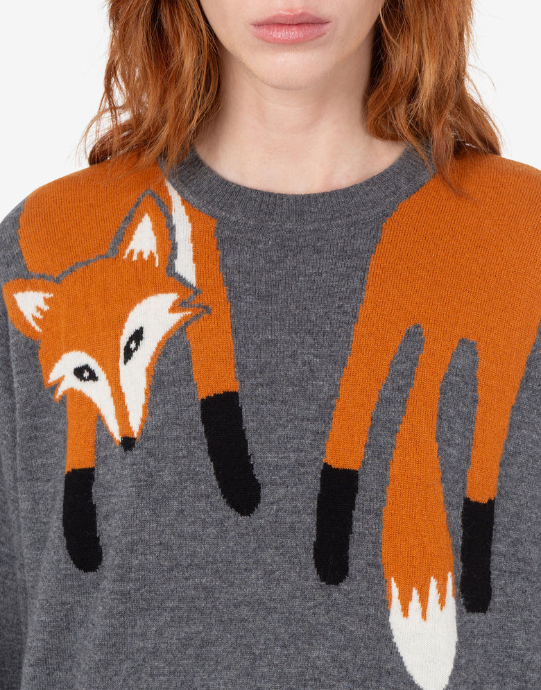 Pullover aus Wolle mit Intarsien Grau Love Moschino 4