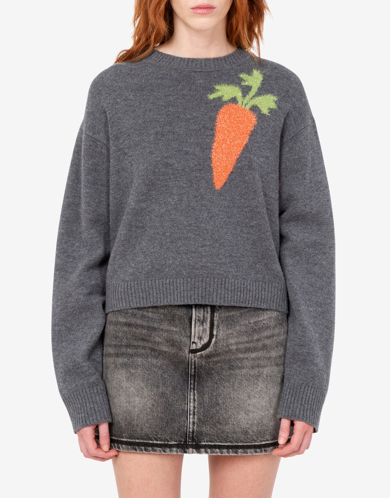 Pullover aus Wolle mit Intarsien Grau Love Moschino 2