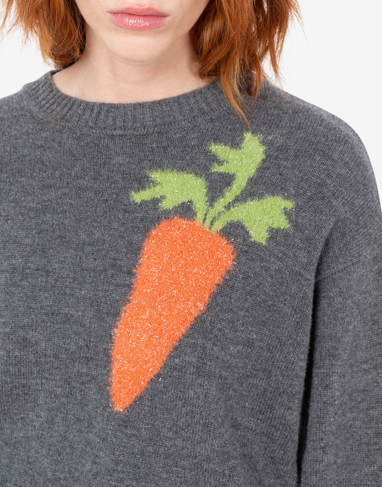 Pullover aus Wolle mit Intarsien Grau Love Moschino 4