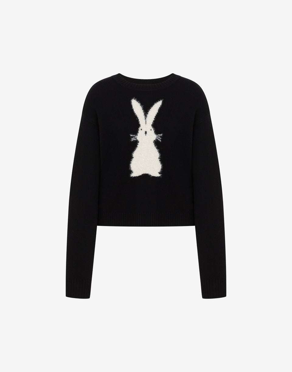 Pull en laine à motifs brodés Noir Love Moschino 0