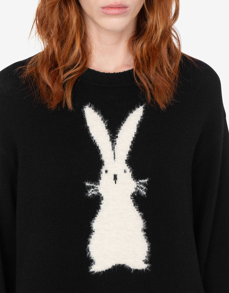 Pull en laine à motifs brodés Noir Love Moschino 4