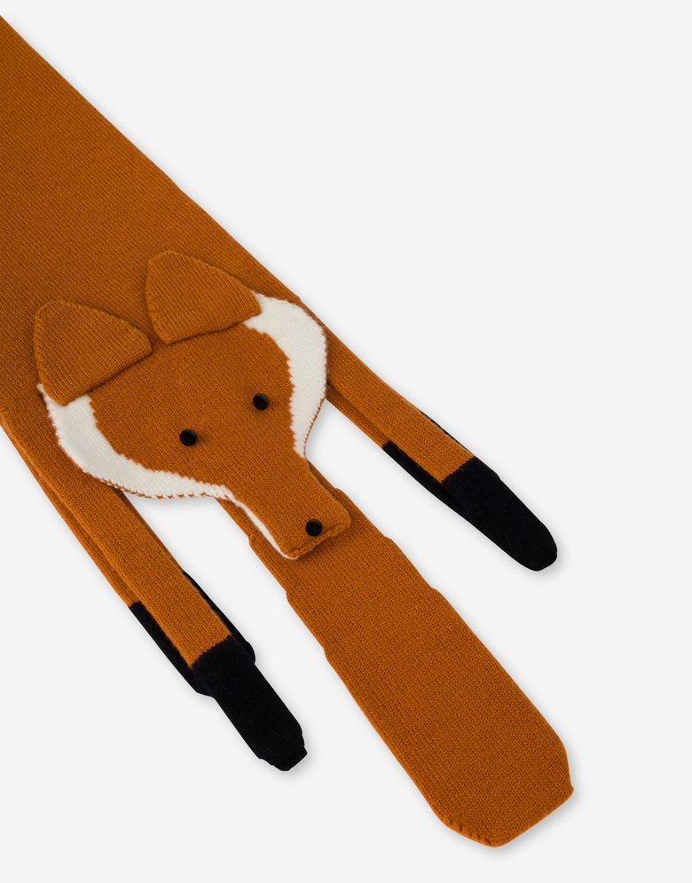 Cachecol de raposa em lã Brown Orange Love Moschino 2