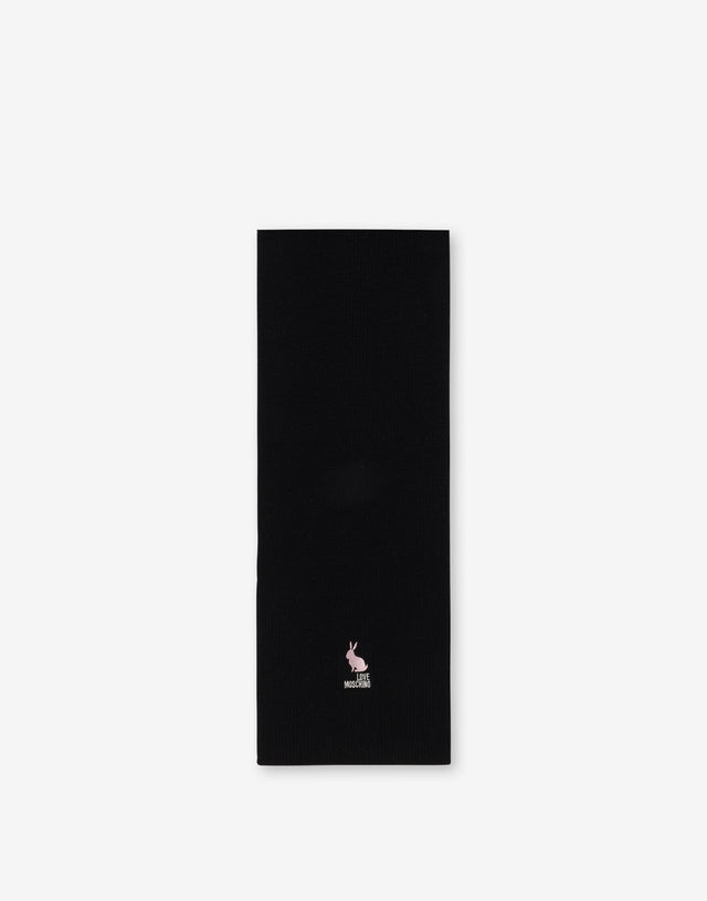 Merino wool scarf Black Love Moschino 0