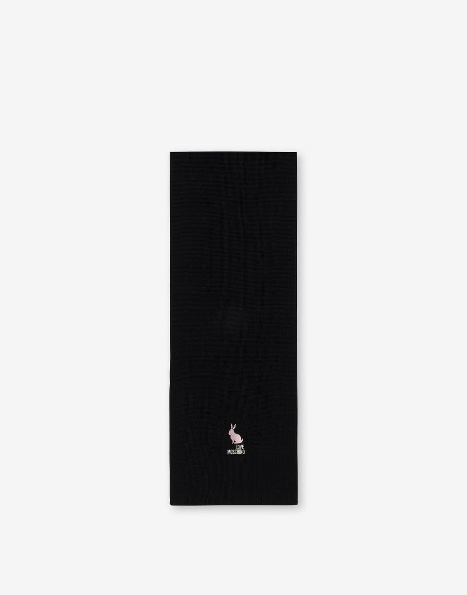 Merino wool scarf Black Love Moschino 0
