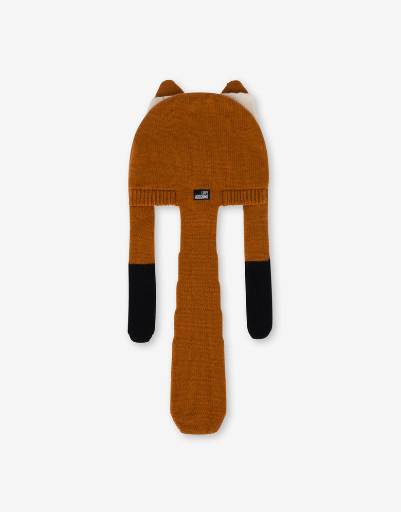 Wool hat Brown Orange Love Moschino 1
