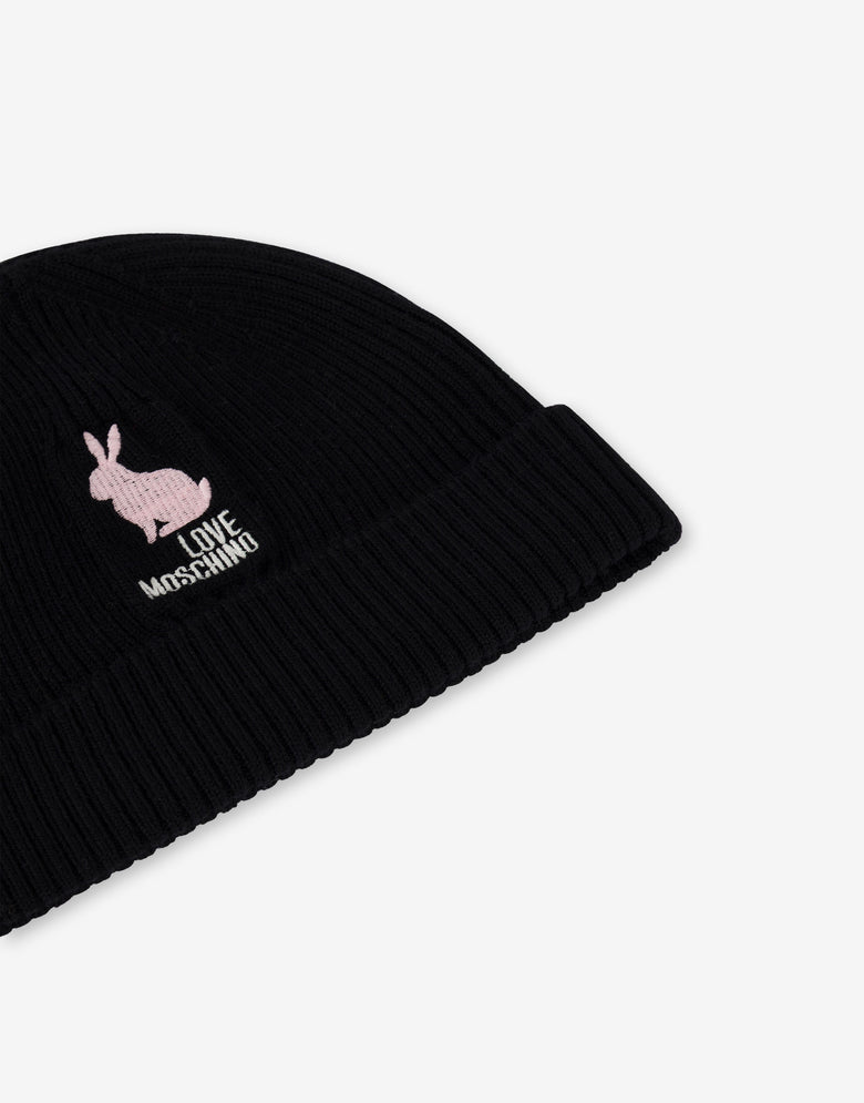 Wool Hat Black Love Moschino 2