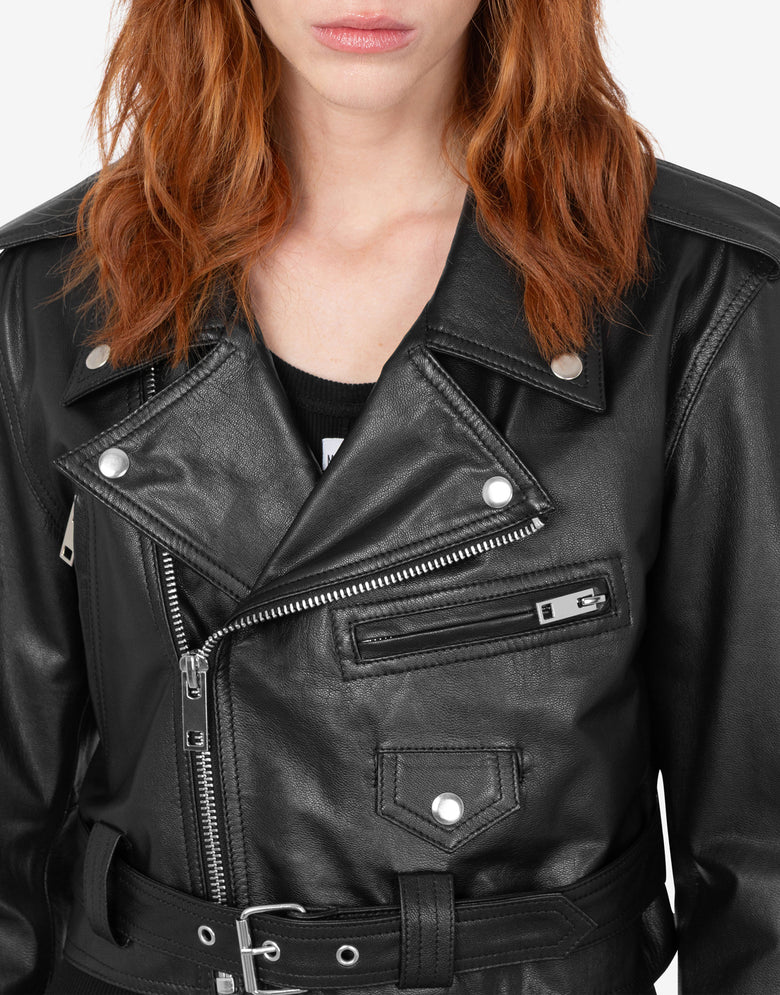 Nappa leather jacket Black Love Moschino 3