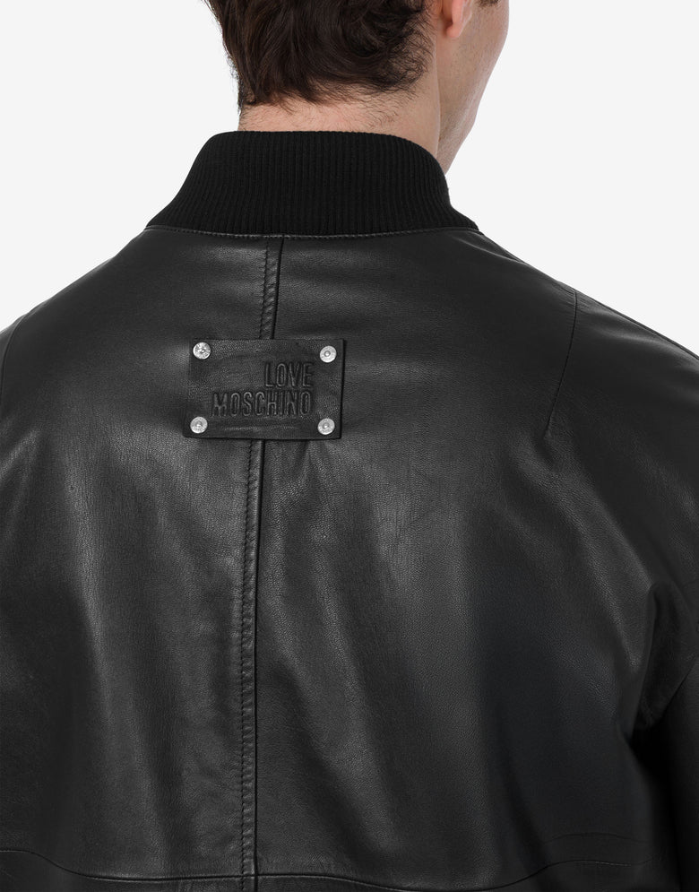Nappa leather jacket Black Love Moschino 3